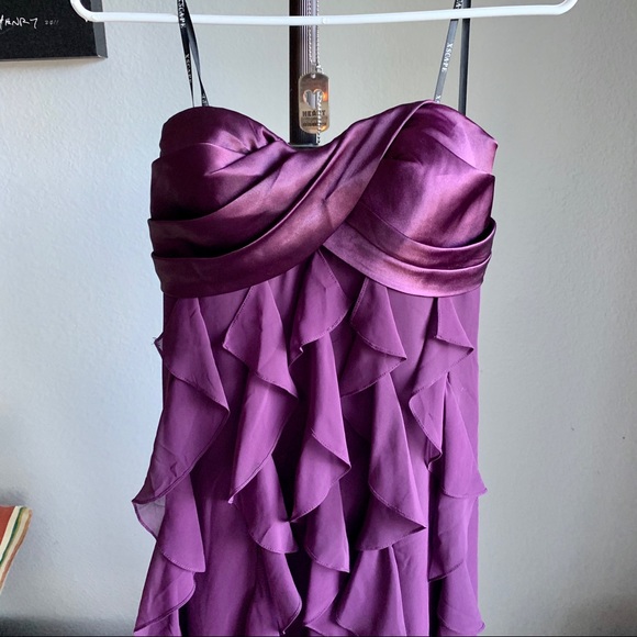 Xscape Strapless Vertical Tier Ruffles Dress - Picture 2 of 5